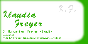 klaudia freyer business card